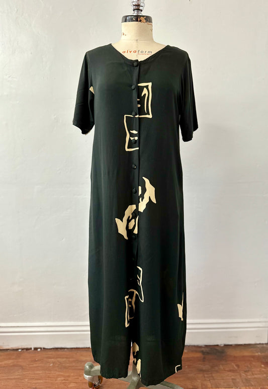 Ragtofab Upcycle Black Japanese dress