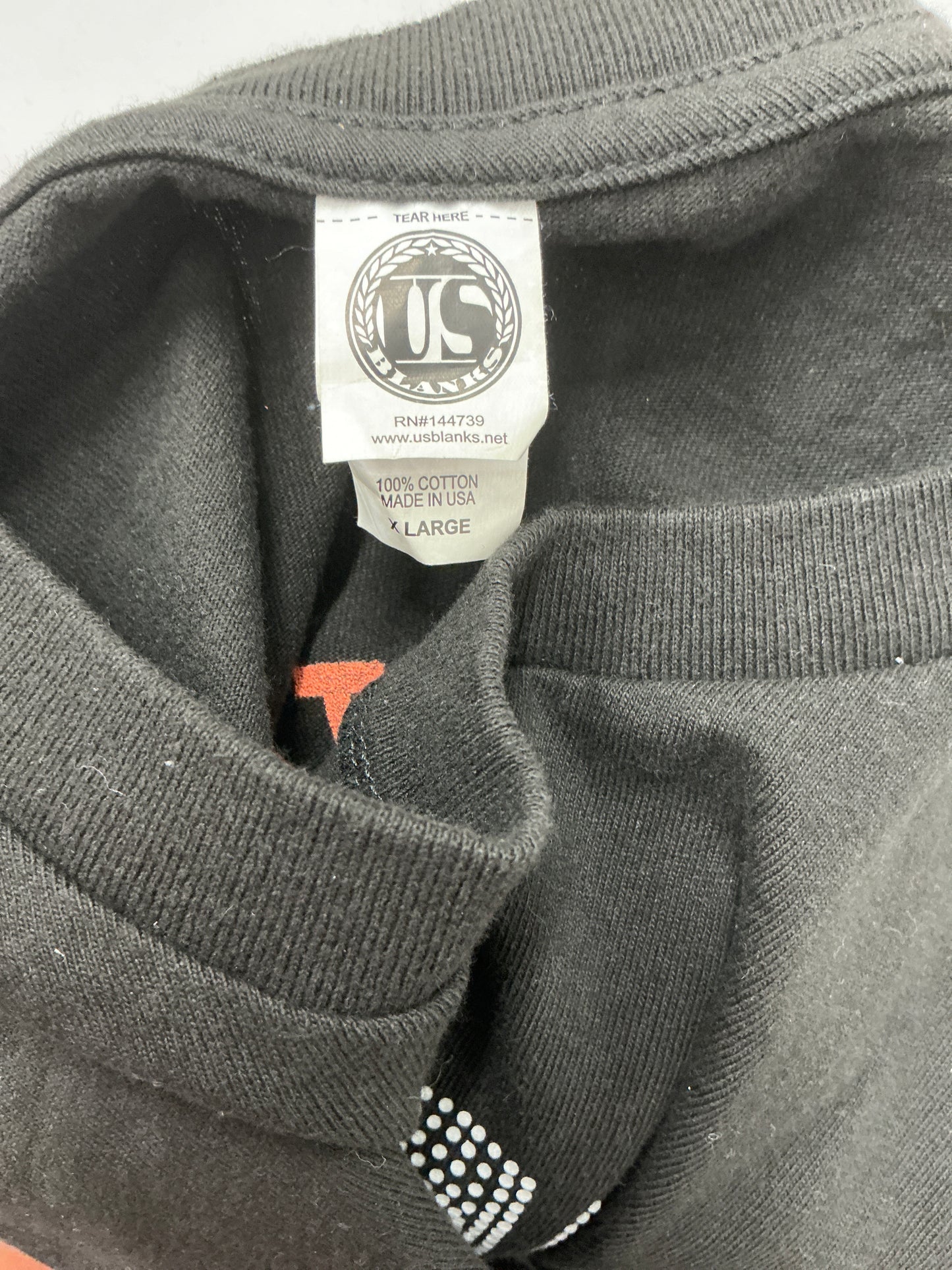 Ragtofab Spooky Rhinestone On a Us Blanks T-shirt