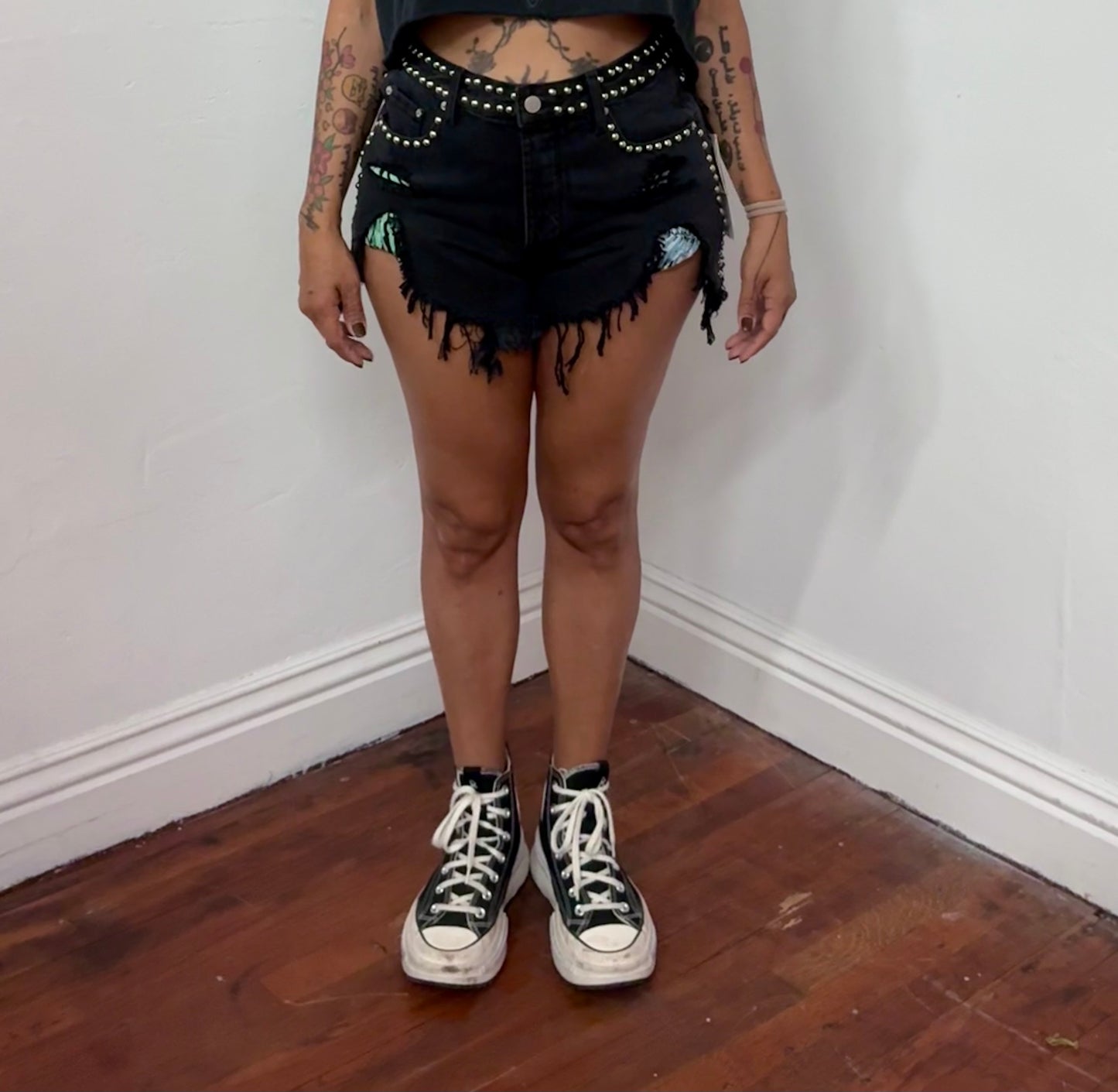 Ragtofab Reworked Beach Bum Short Palm Tree Printed Pockets