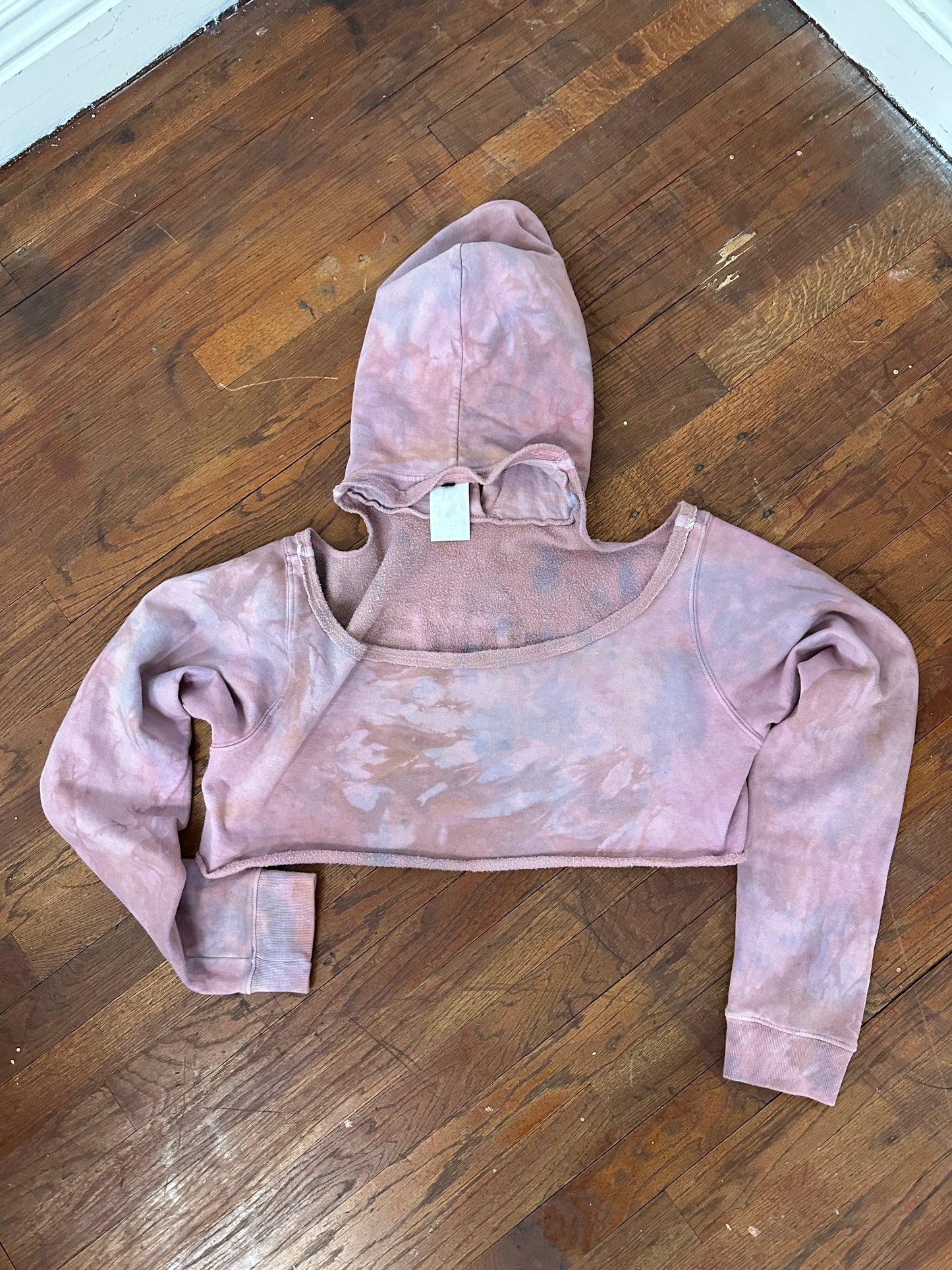 Purple and grey denim skirt