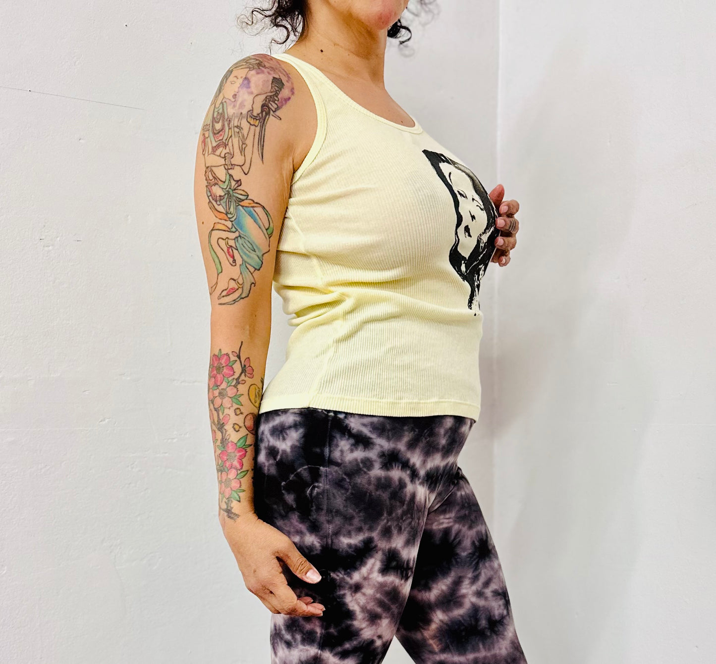 Ragtofab perfectwhitetee tank top with Vivian Westwood print