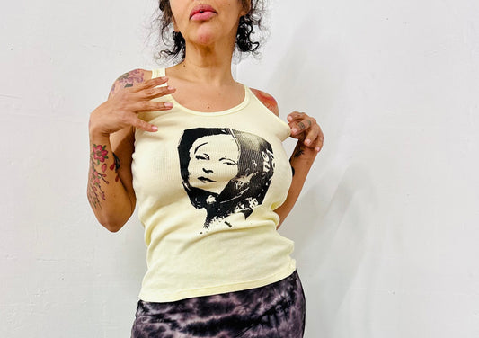 Ragtofab perfectwhitetee tank top with Vivian Westwood print