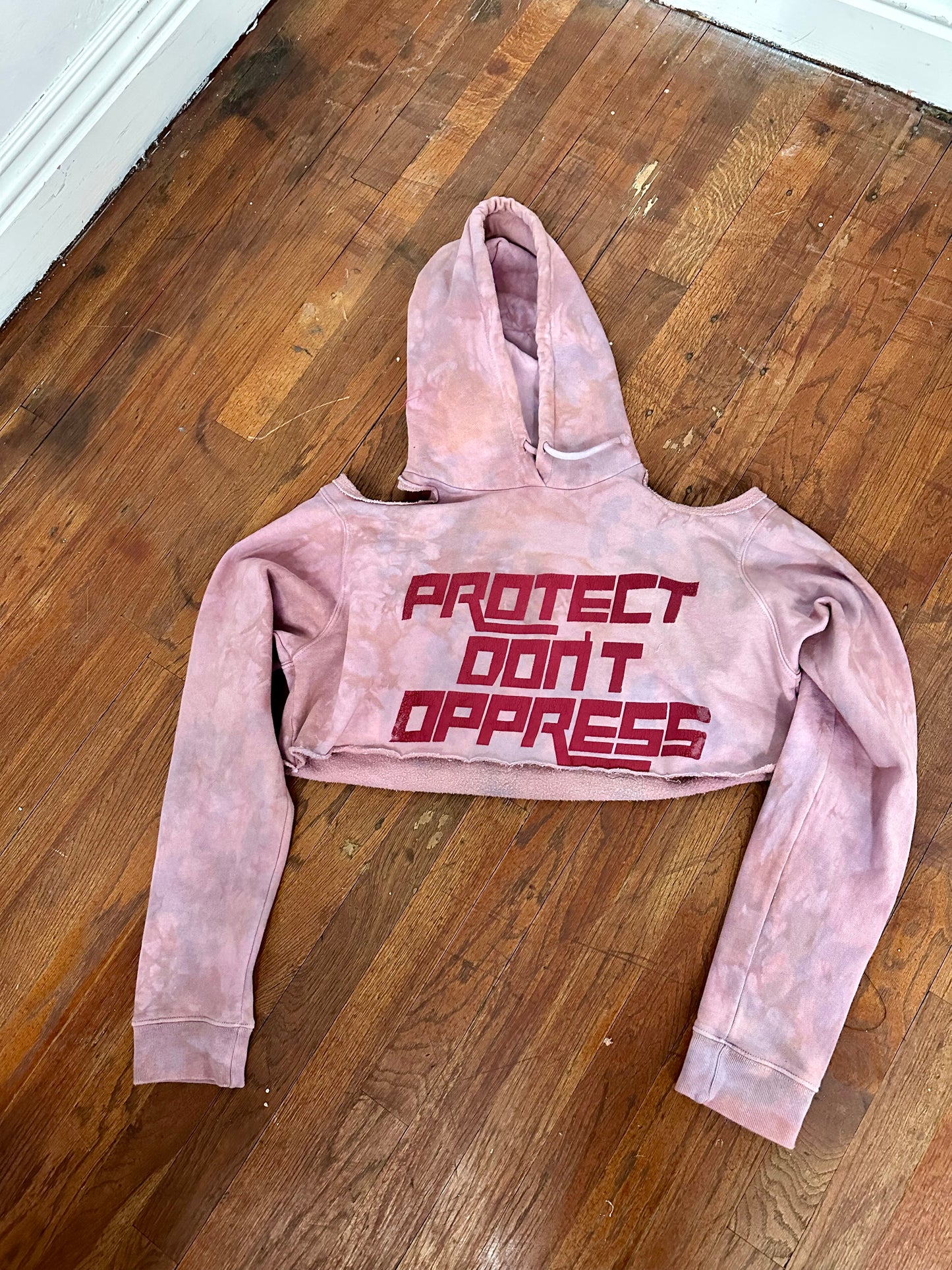 Purple and grey denim skirt