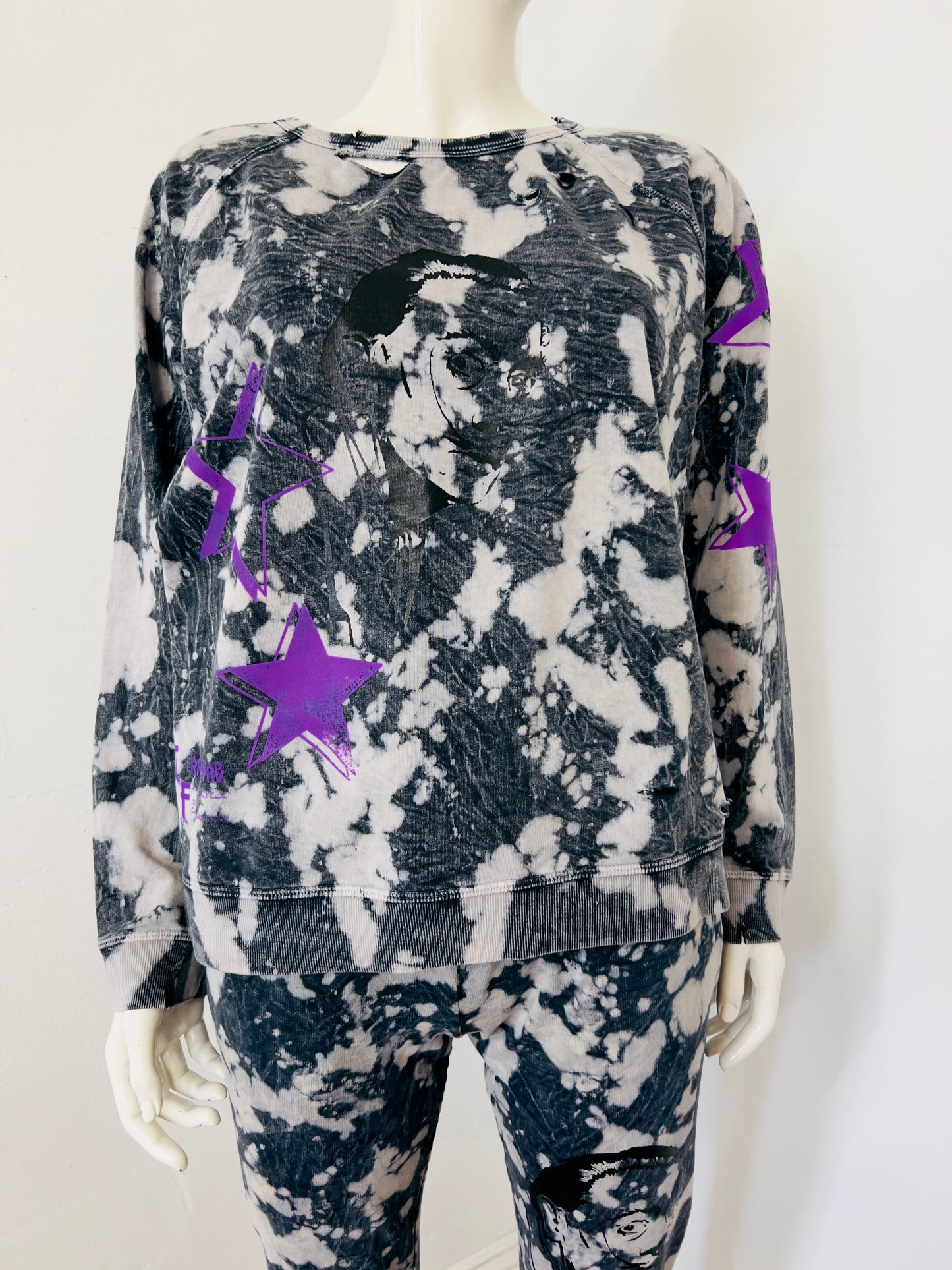 Ragtofab printed pull over and jogger tie dye