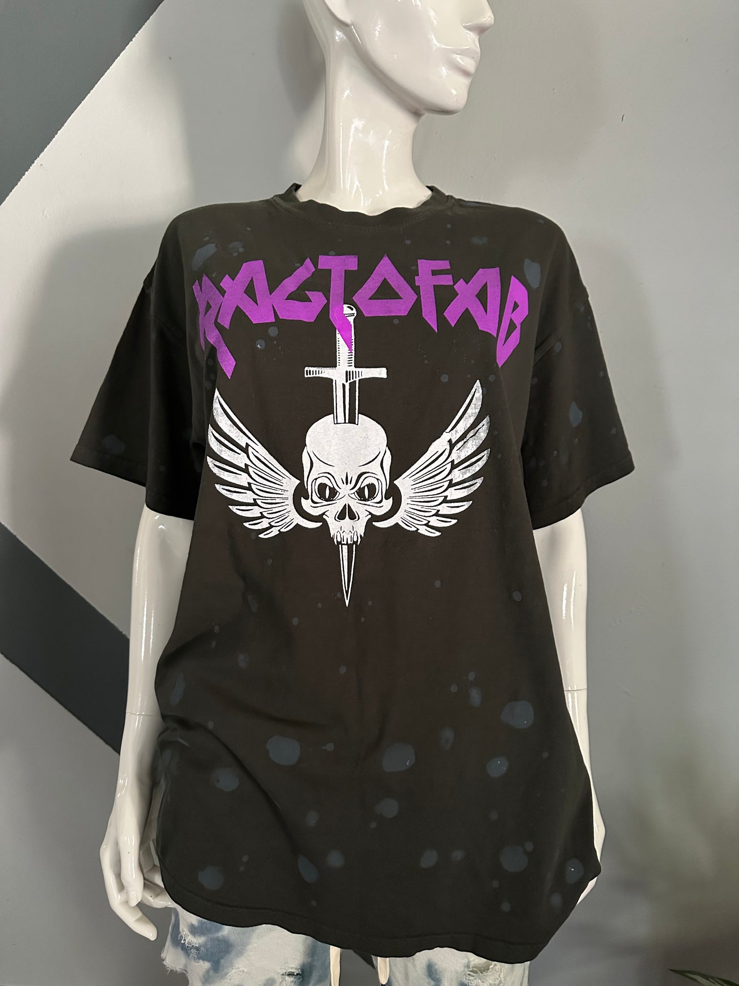 Ragtofab wing skull printed tee