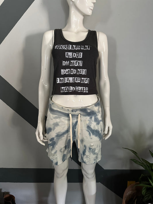 Rib printed tank top