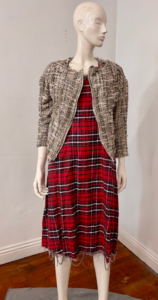 Chain pins and little sparkle tweed Ragtofab jacket