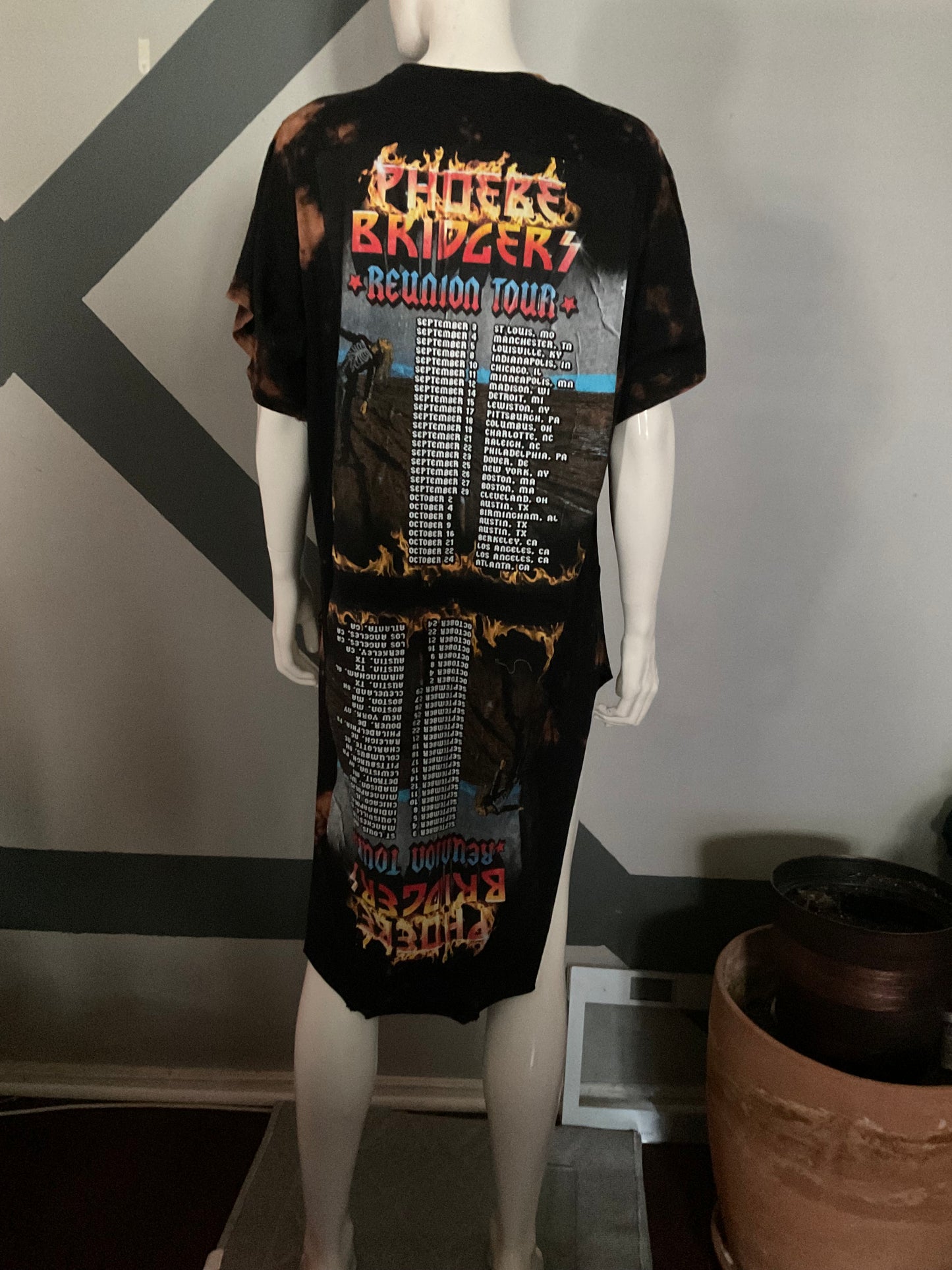 Short sleeve , cut out side slits Phoebe Bridgers tee dress