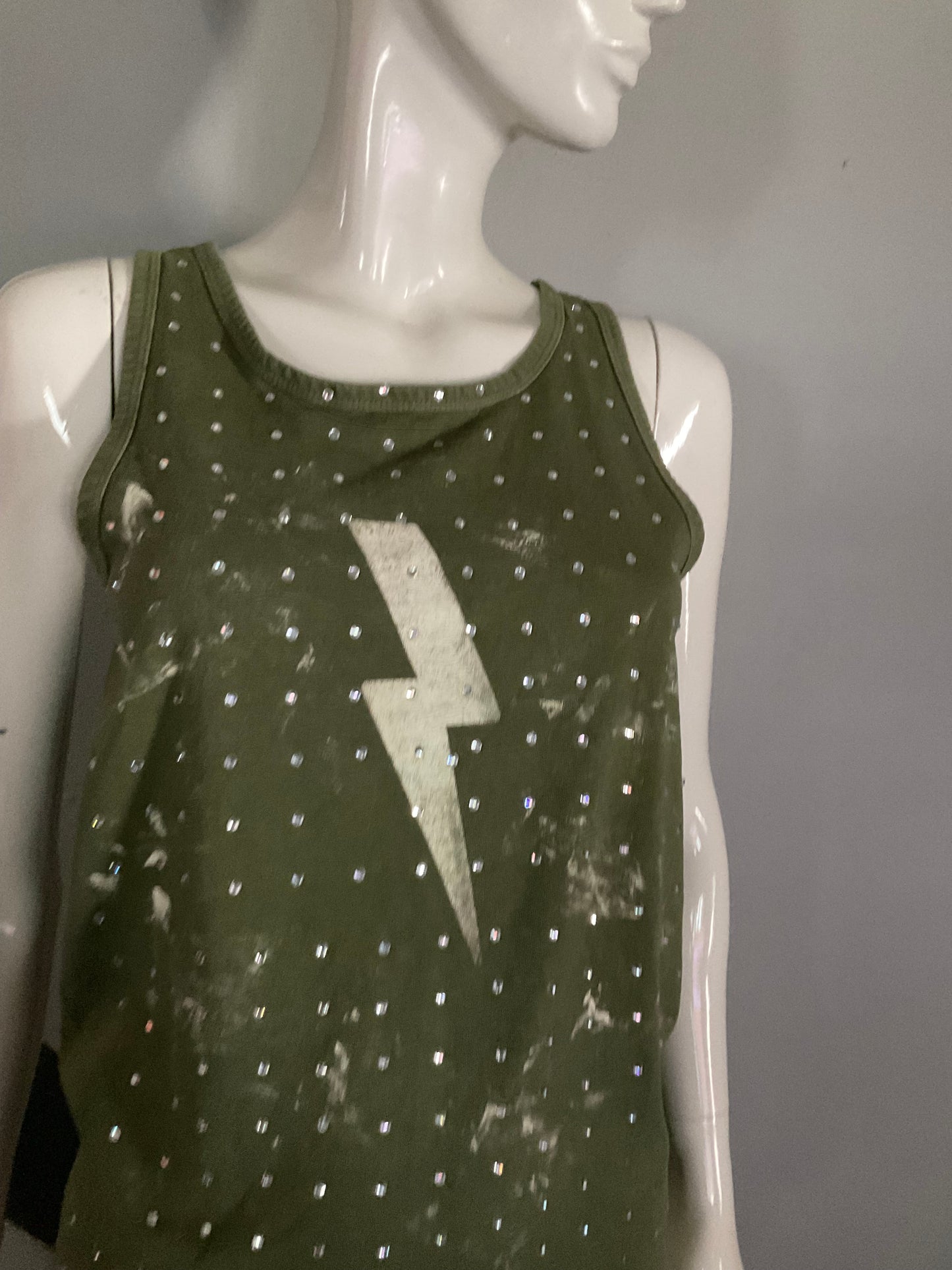 Volt screen print / rhinestone tank top