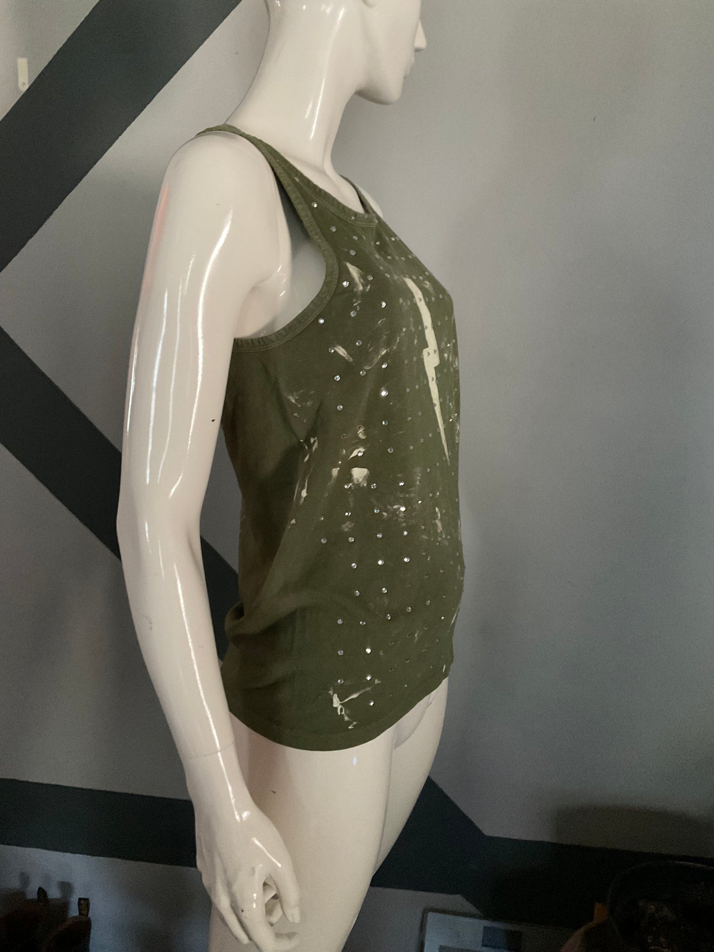 Volt screen print / rhinestone tank top