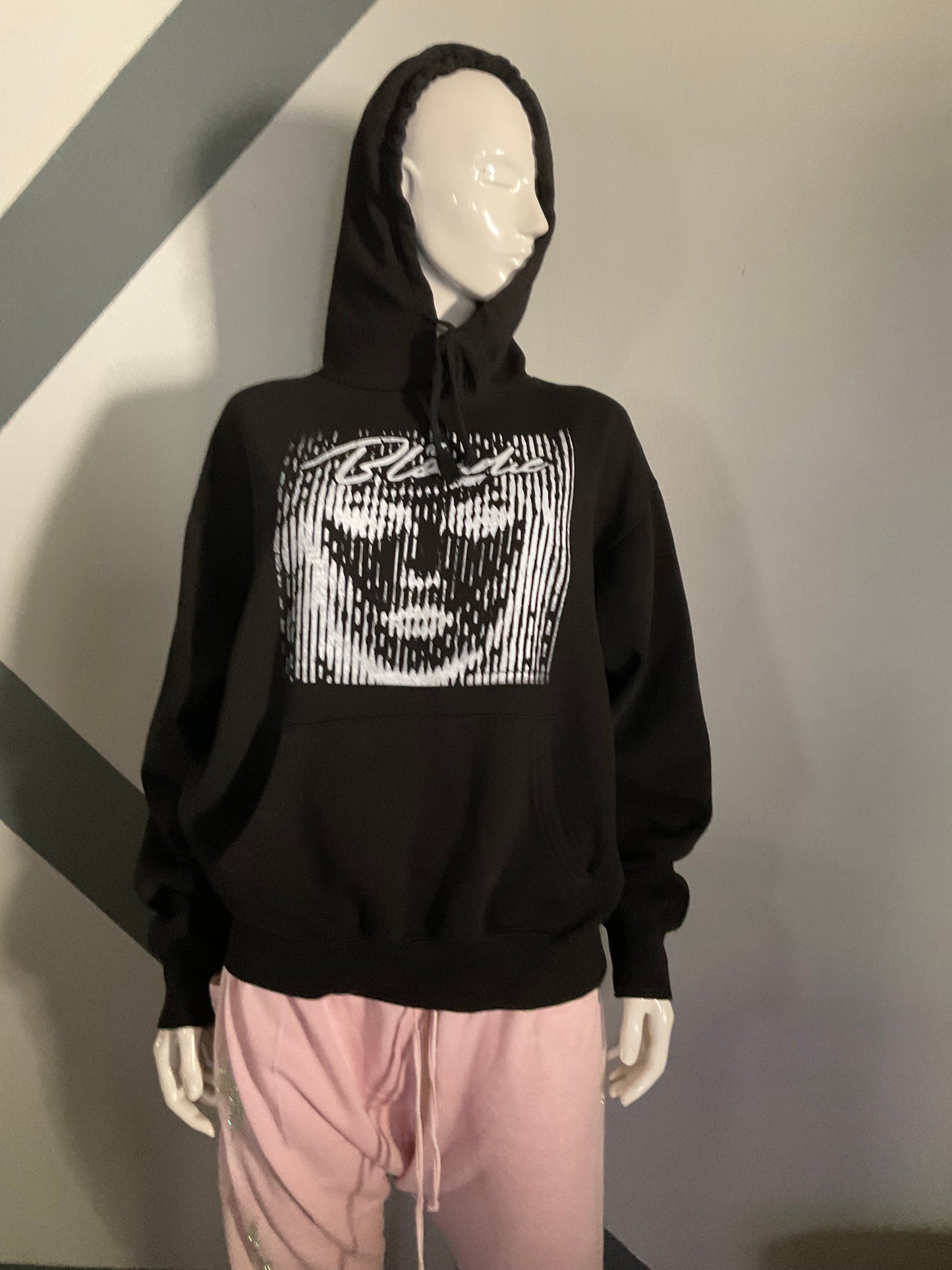 Screen printed long sleeve hoodie