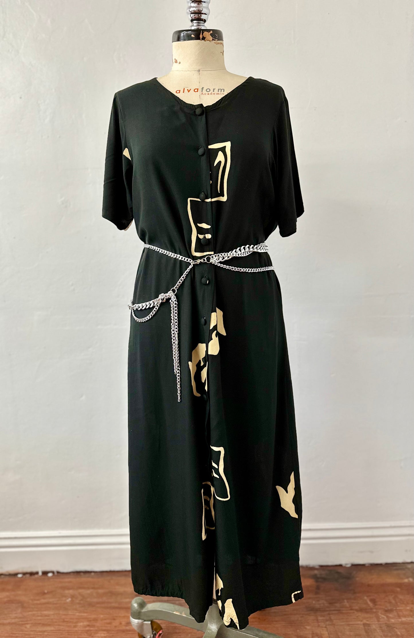 Ragtofab Upcycle Black Japanese dress