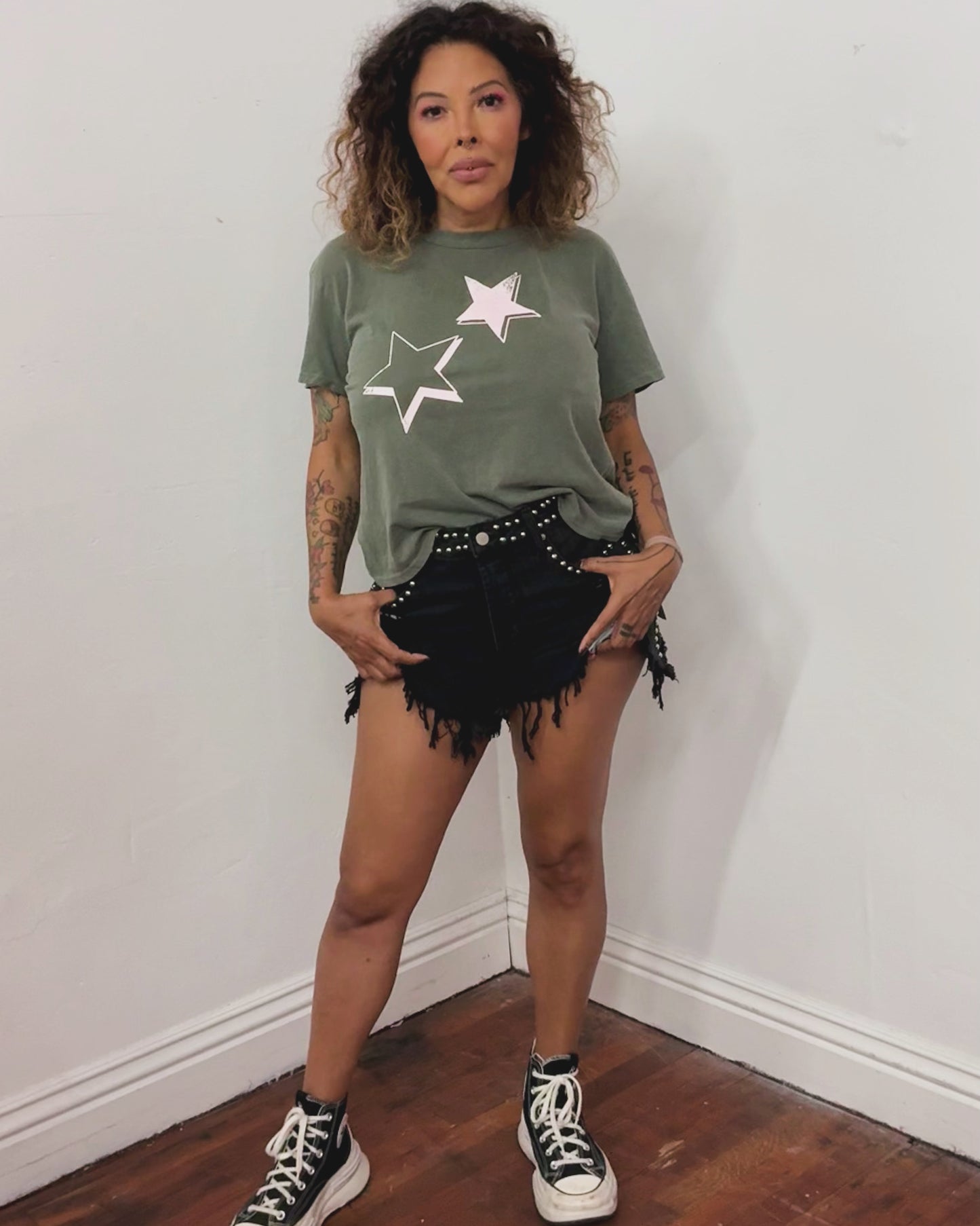 Reworked Perfectwhitetee Star Print