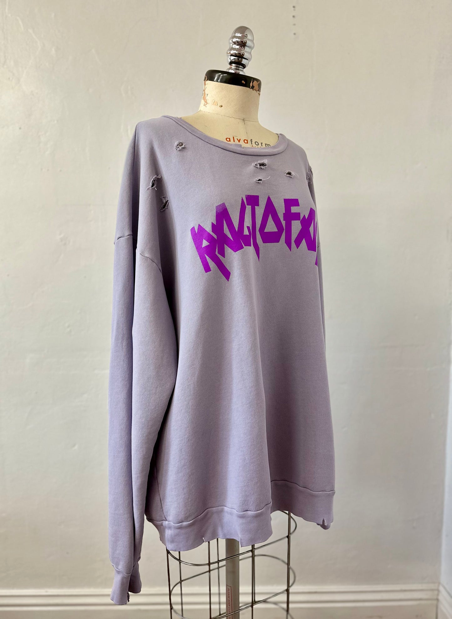 Ragtofab Upcycle Purple distressed oversized