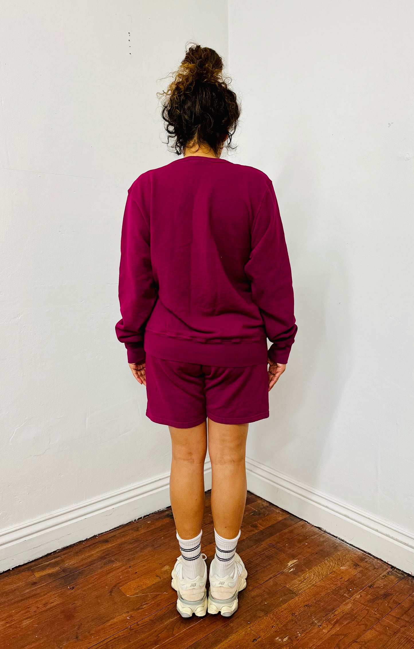 Ragtofab Upcycle Purple sweatshirt and shorts set