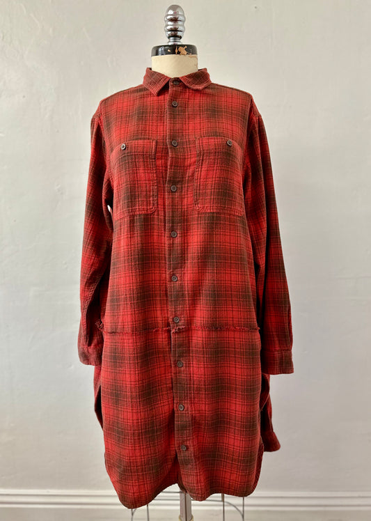 Ragtofab Upcycle Red shirt Dress
