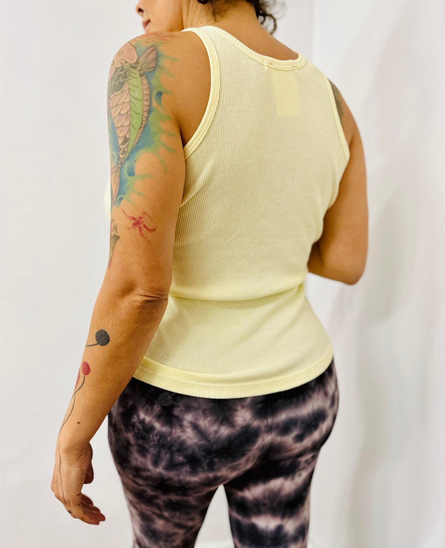 Ragtofab perfectwhitetee tank top with Vivian Westwood print