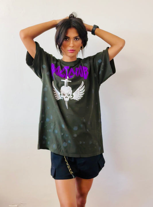 Ragtofab skull/wings screen print