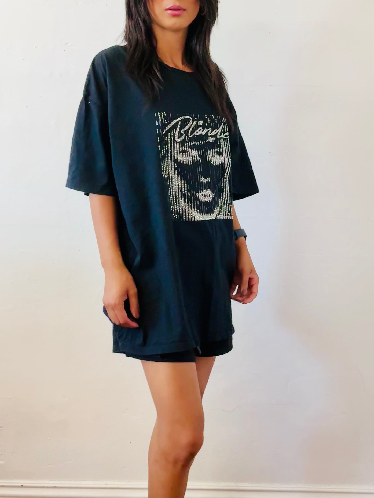 PFDA T-shirt Upcycle with ab rinhestone screen print (BLODIE)