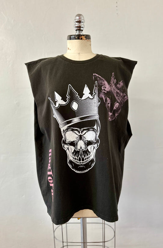 Ragtofab Upcycle vintage with print skull