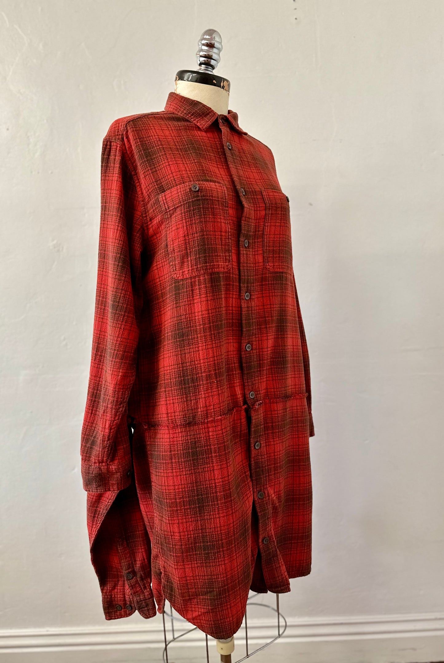 Ragtofab Upcycle Red shirt Dress