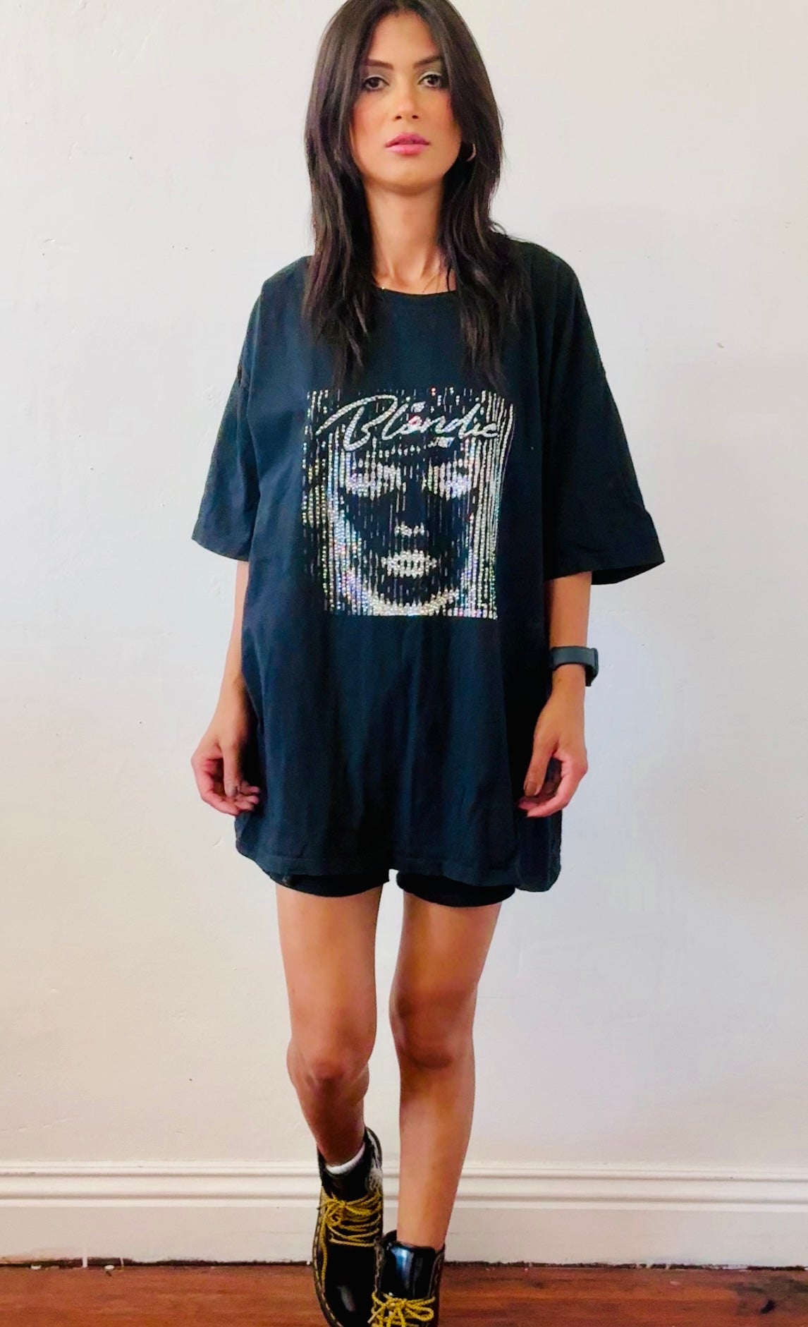 PFDA T-shirt Upcycle with ab rinhestone screen print (BLODIE)