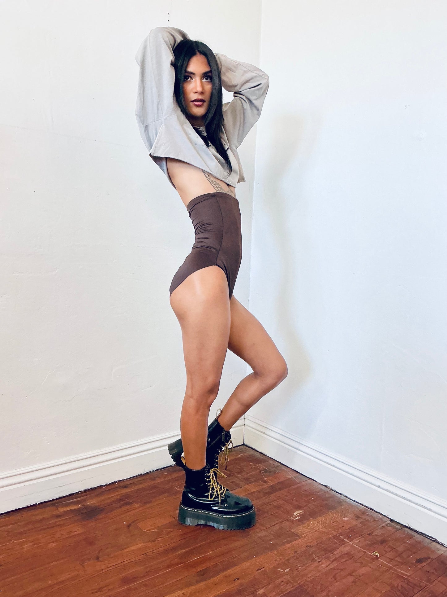 Ragtofab Reworked Long Sleeve Crewneck Crops Top