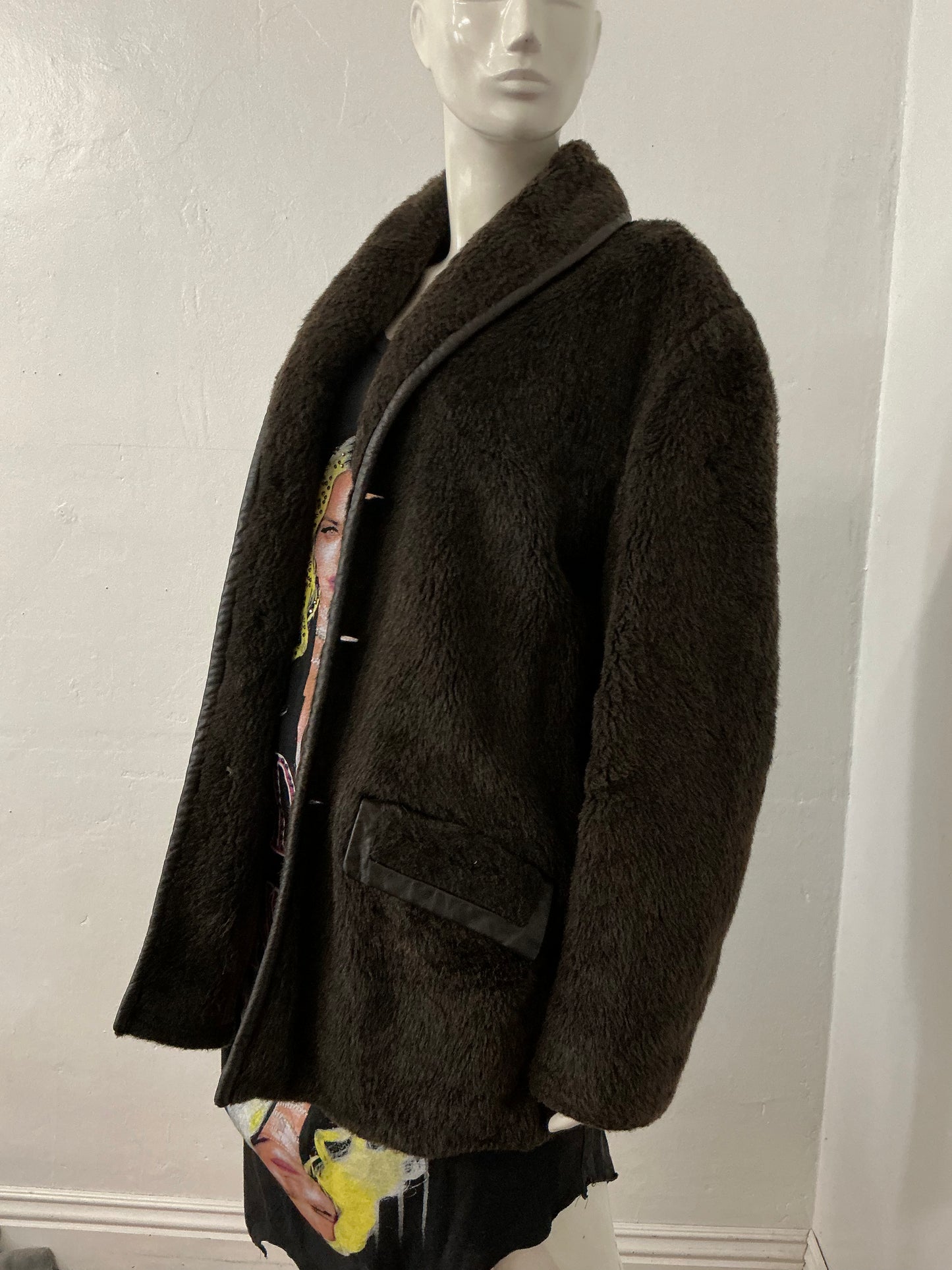 Vintage faux fur men’s blazer