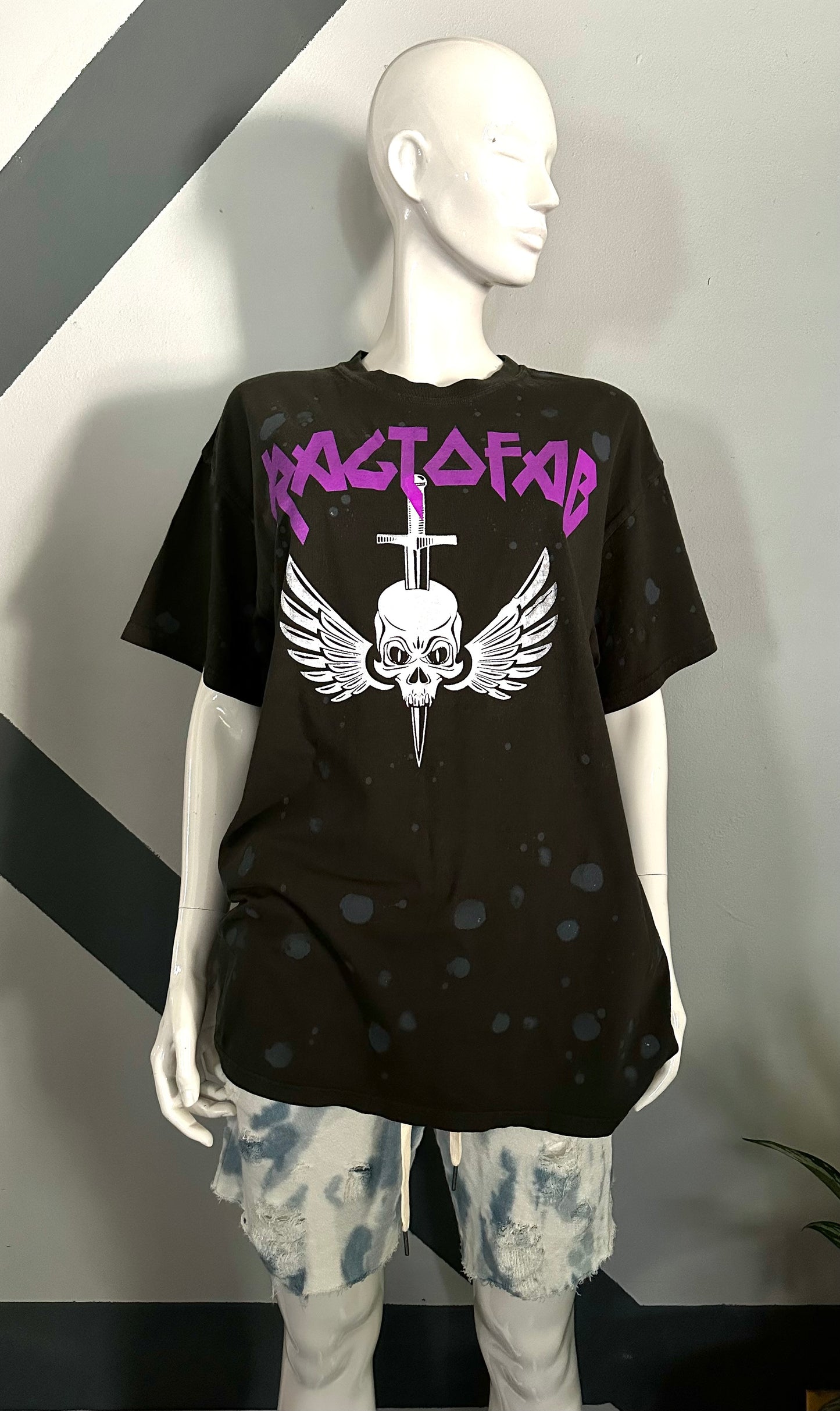 Ragtofab wing skull printed tee