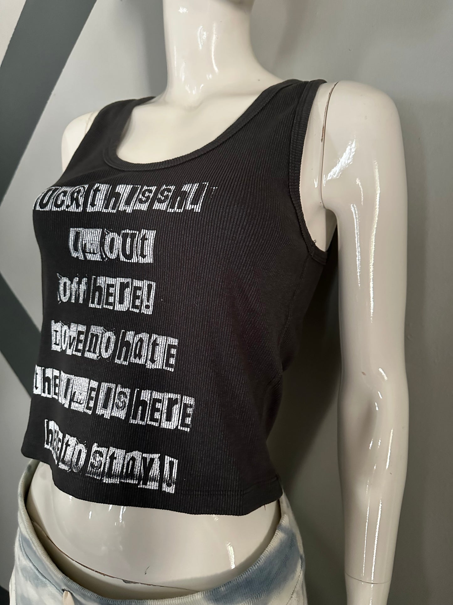 Rib printed tank top