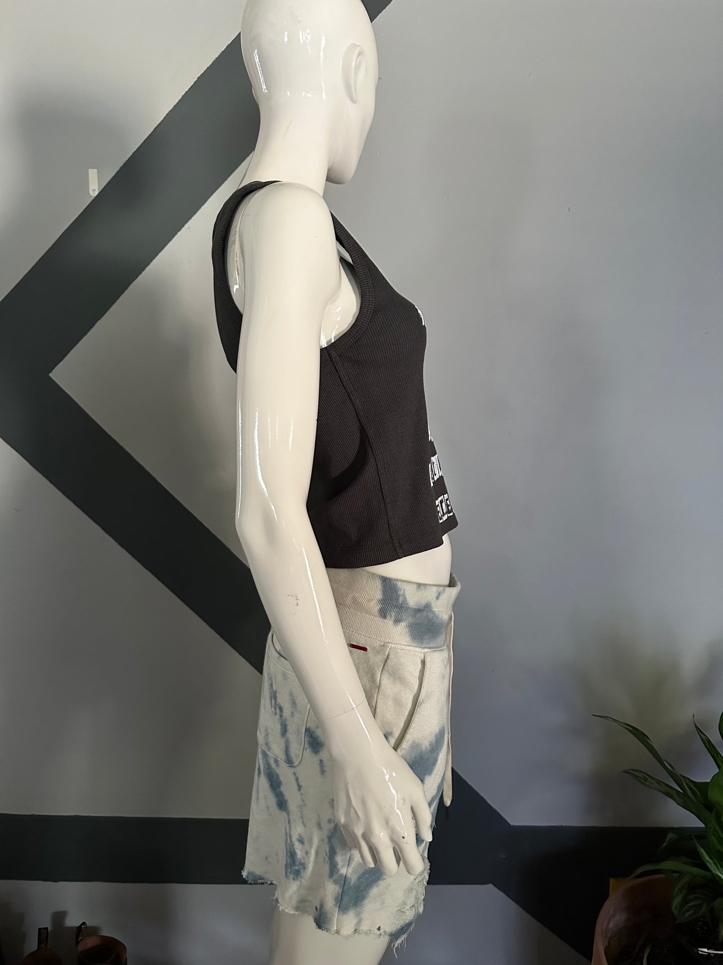 Rib printed tank top