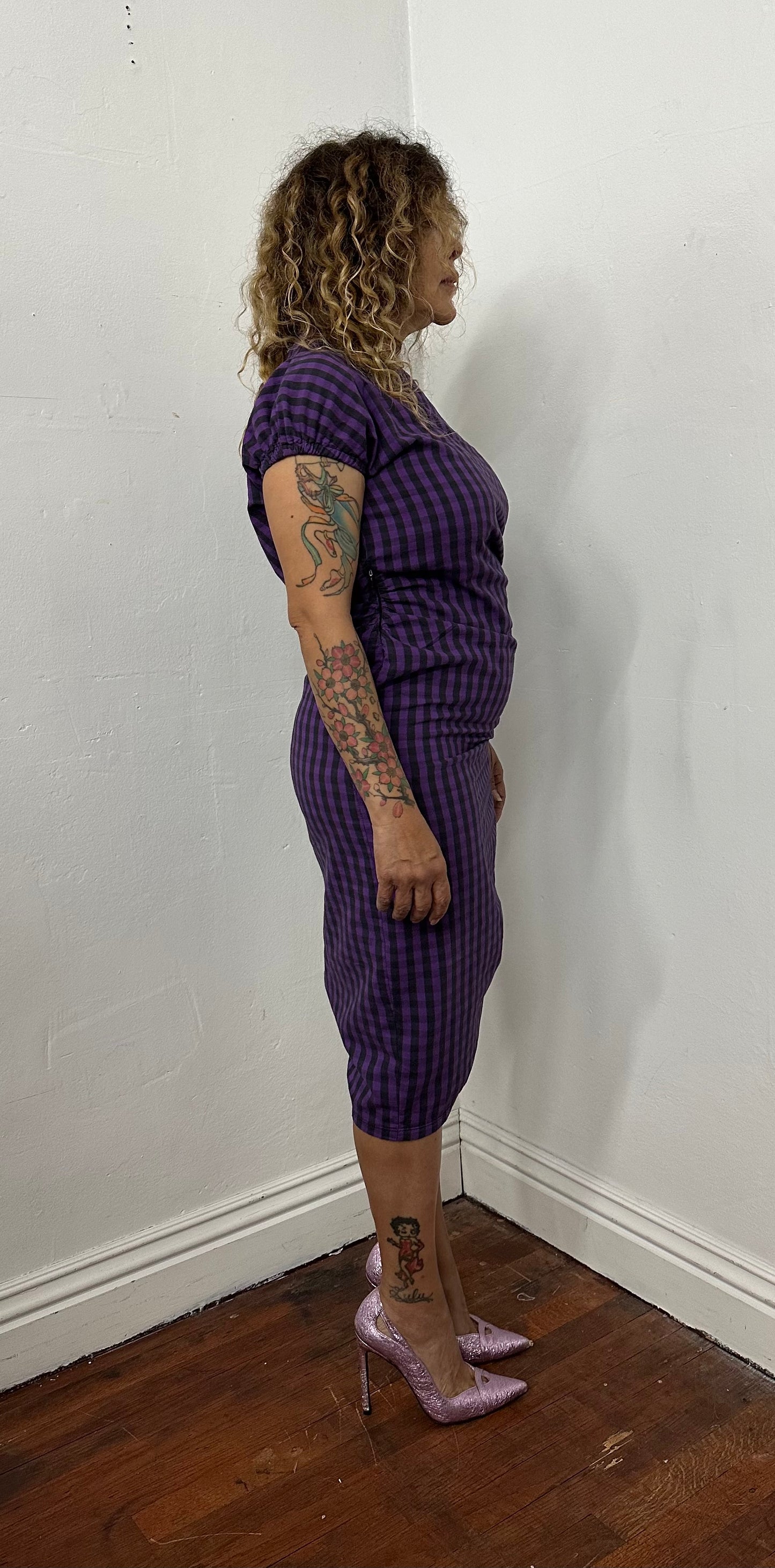 Off shoulder asymmetric dress