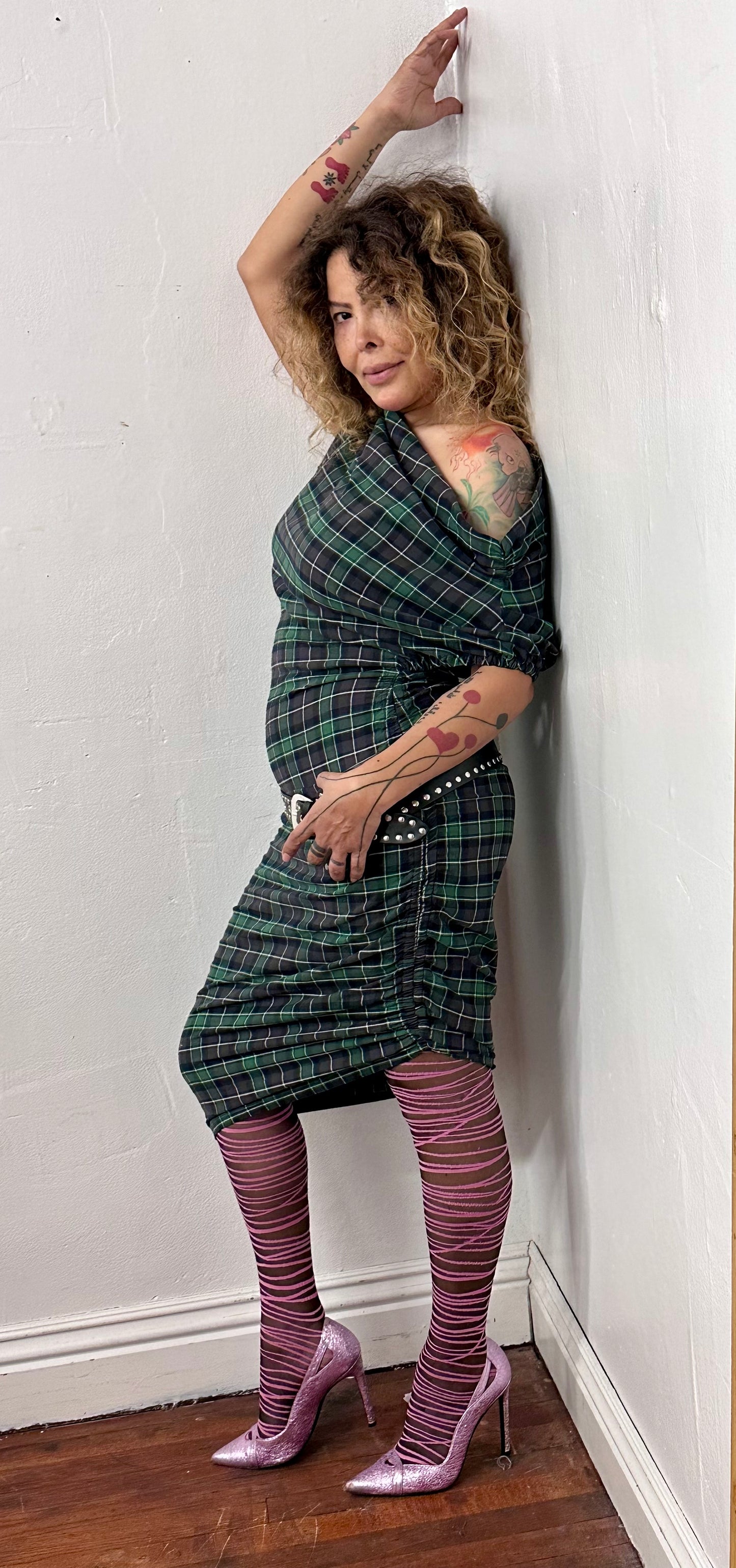 Off shoulder asymmetric dress